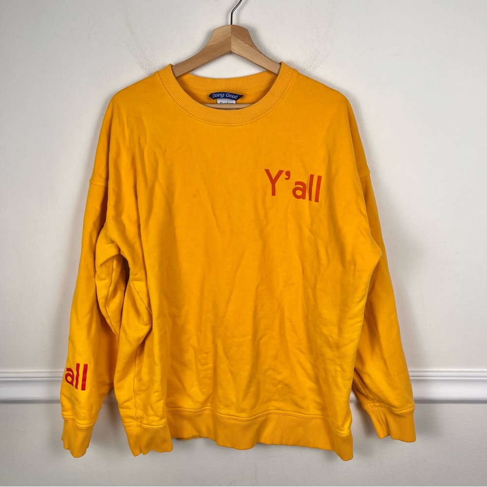 Outdoor Voices Y'all Graphic Sweatshirt in Yellow Size Medium